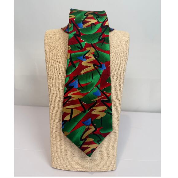 J. Garcia Other - J Garcia Green Tree Limited Edition Silk Tie Collection 43 Red Green Gold Art